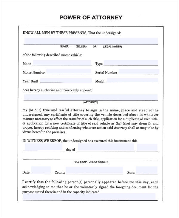 Free Power Attorney Forms Printable PRINTABLE TEMPLATES