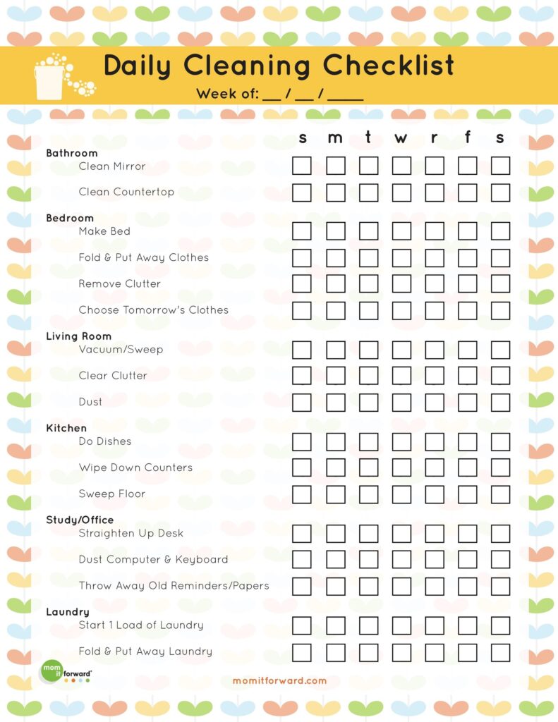 Free Printable Cleaning Checklist Template