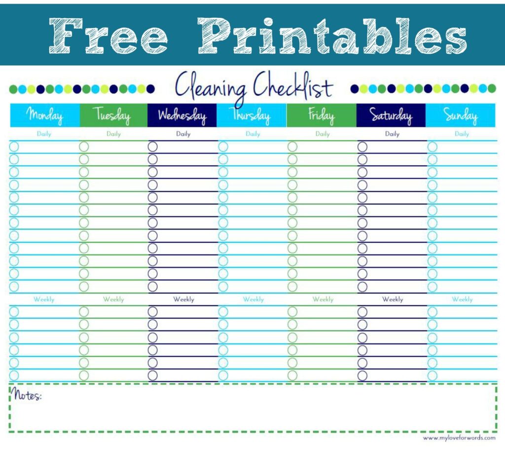 Free Printable Cleaning Schedule Template