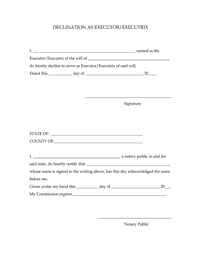 Free Printable Executor Of Estate Form Printable Form Templates And 