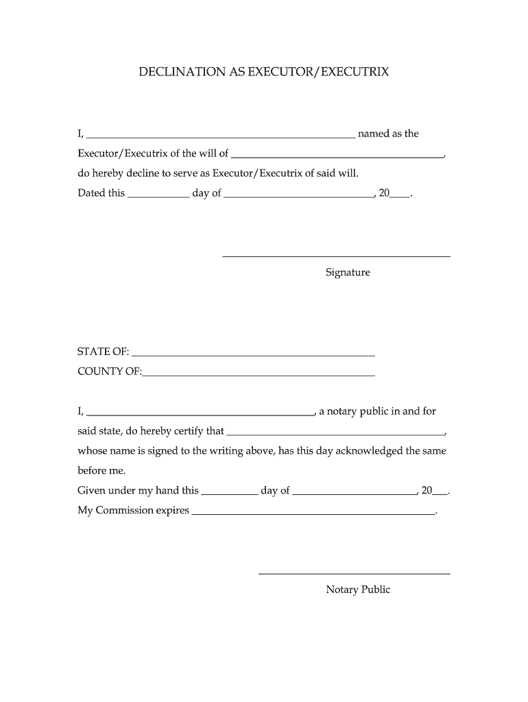 Free Printable Executor Of Estate Form Printable Form Templates And