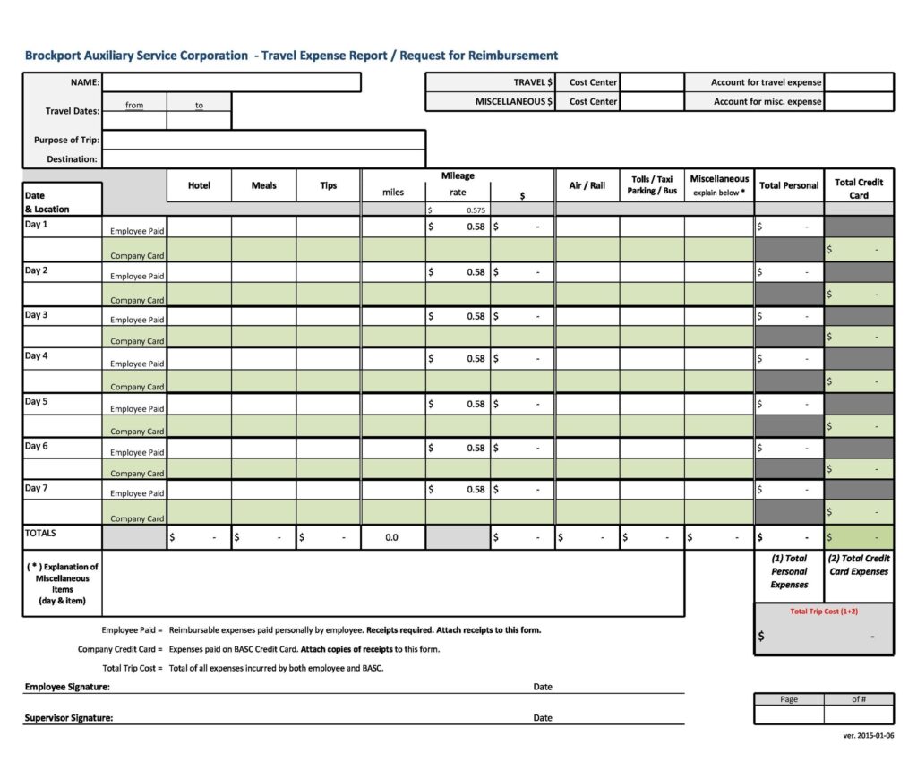 Free Printable Expense Report Forms Printable Forms Free Online