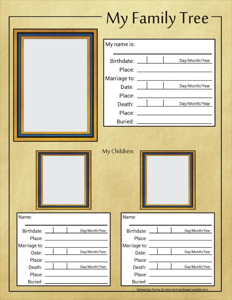 Free Printable Family History Book