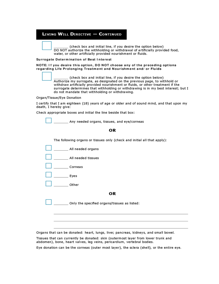 Free Printable Living Will Form Kentucky Printable Forms Free Online