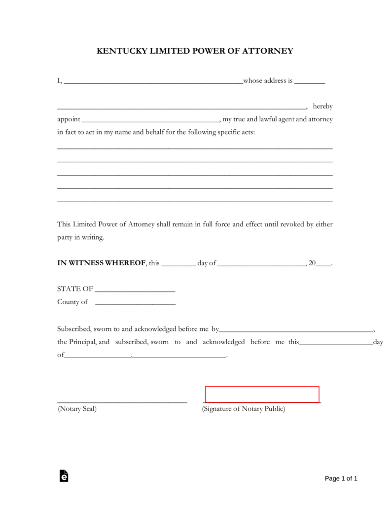 Free Printable Medical Power Of Attorney Form Kentucky