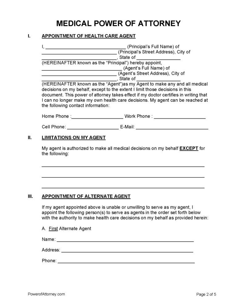 Free Printable Medical Power Of Attorney Form Kentucky Printable 