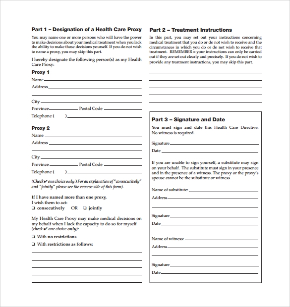 Free Printable Medical Proxy Form Printable Forms Free Online