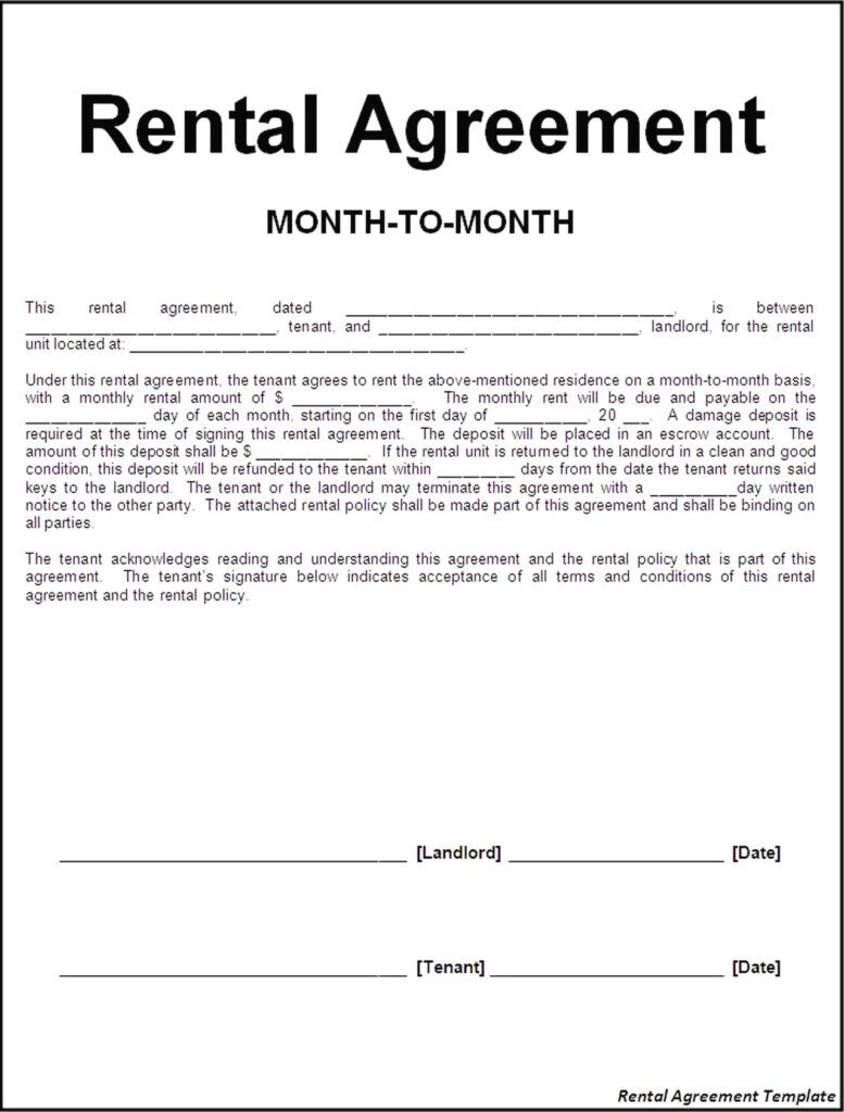 Free Printable Rent Agreement Free Printable Templates