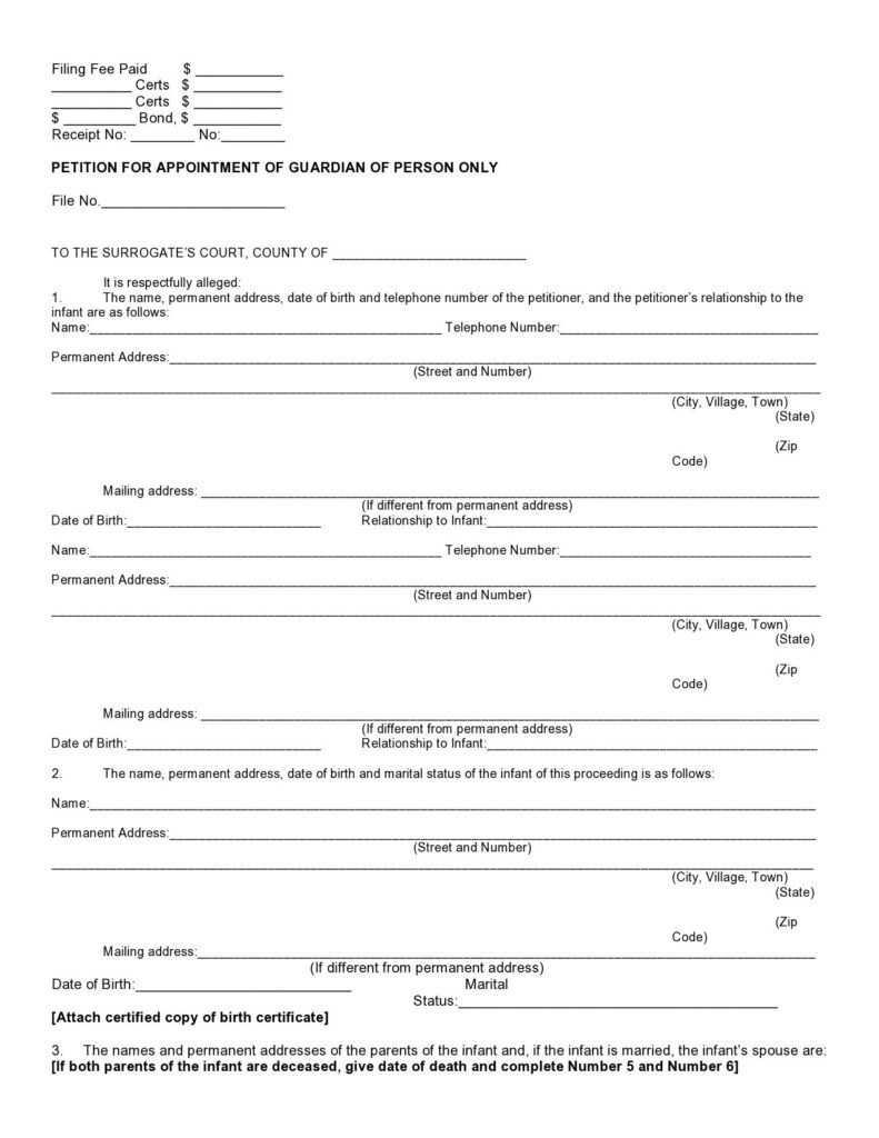 Free Printable Temporary Guardianship Forms