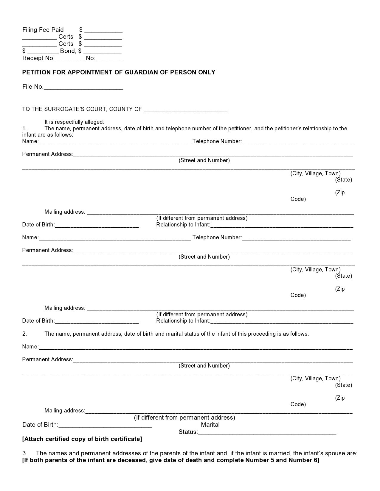 Free Printable Temporary Guardianship Forms