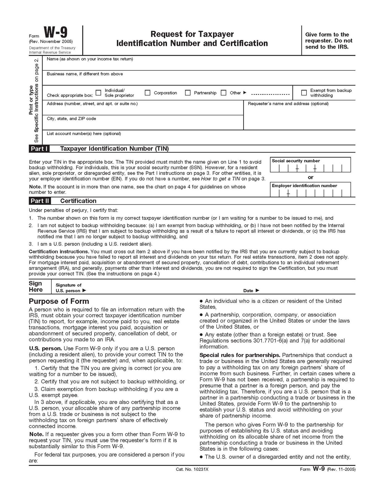 Free Printable W 9 Form 2025 Ian Lyman