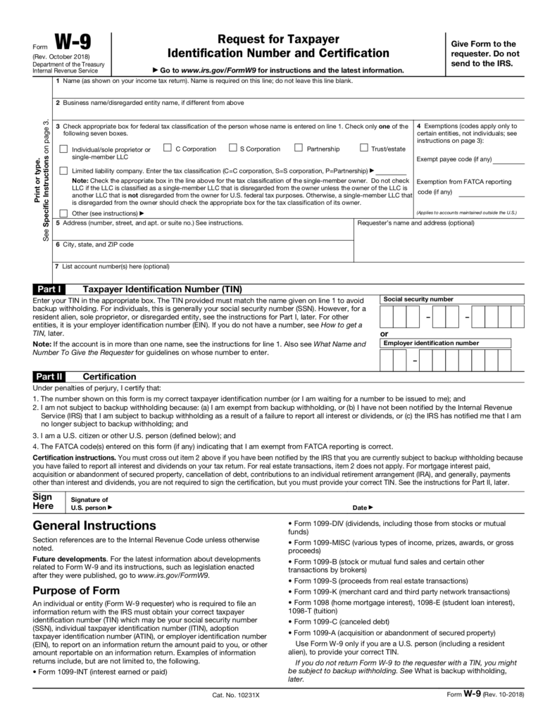 Free W9 Form 2025 Printable Joannes Anderson