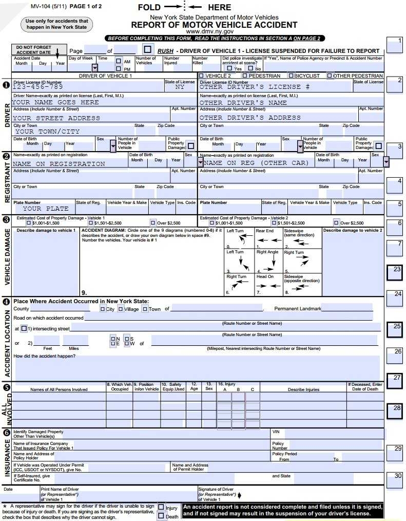 How To Fill Out An MV 104 NY Motorcycle Lawyers 1 800 HURT 911