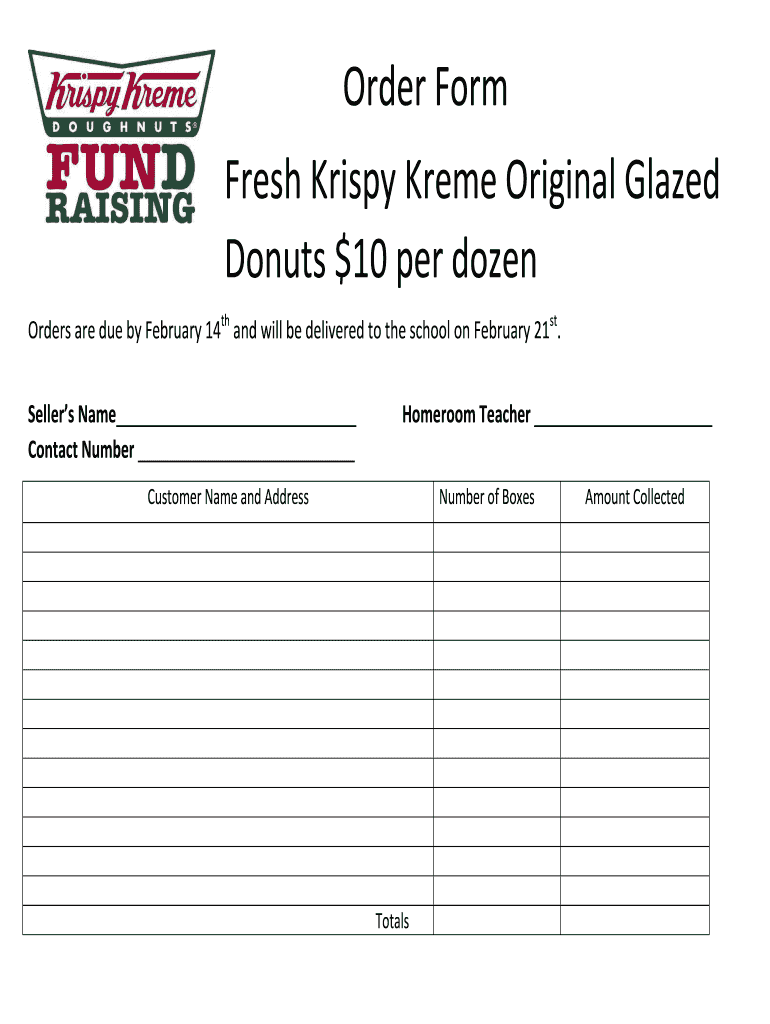 Krispy Kreme Order Form Pdf Fill Online Printable Fillable Blank 