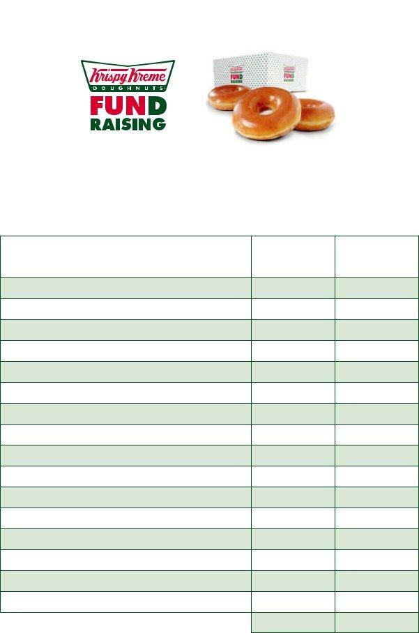 Krispy Kreme Printable Order Form Printable Forms Free Online