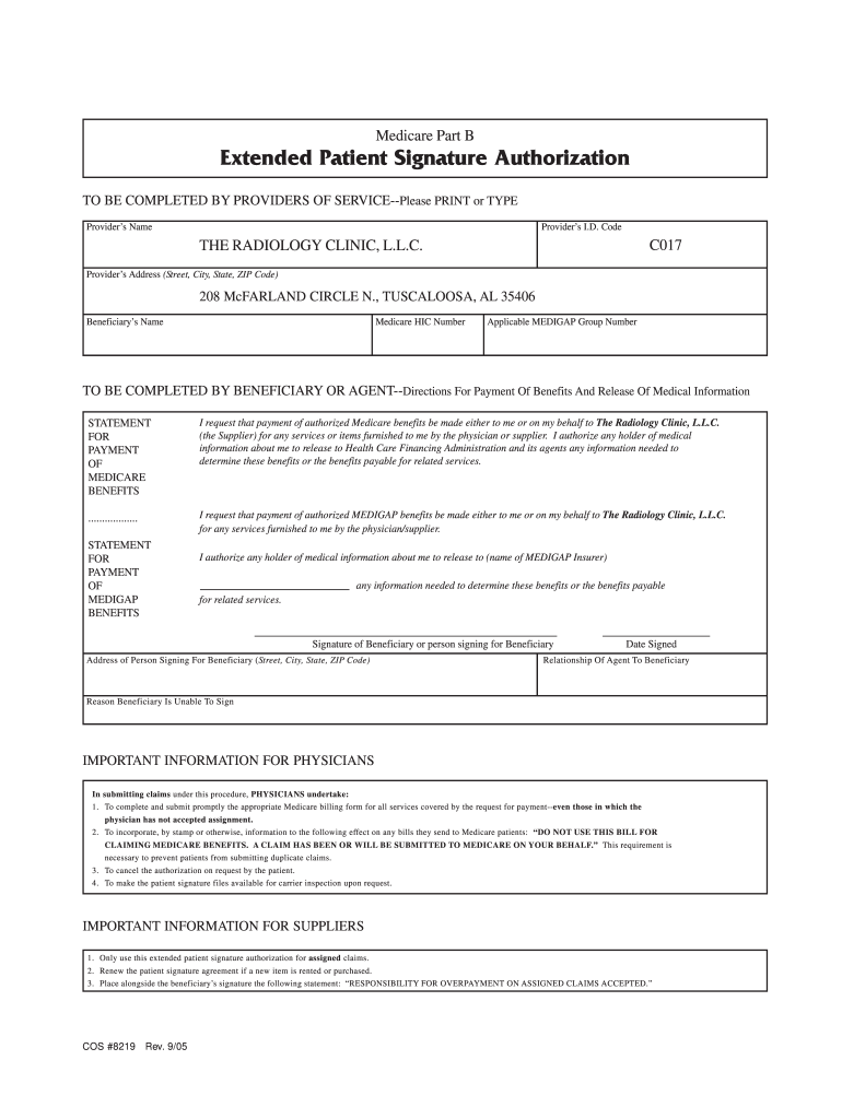 Medicare Part B Extended Patient Signature Fill And Sign Printable 