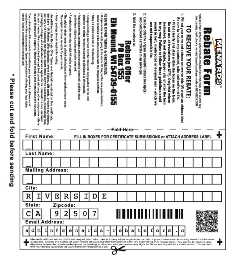 Menards Rebate Form 2025 Arlyn Caitrin