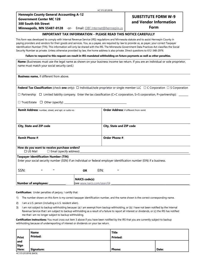 Minnesota W9 Form 2023 Fill Out Sign Online DocHub