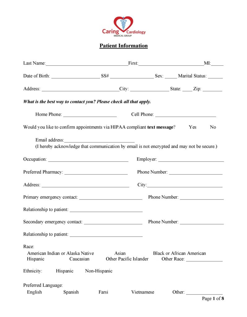 New Patient Forms Printable