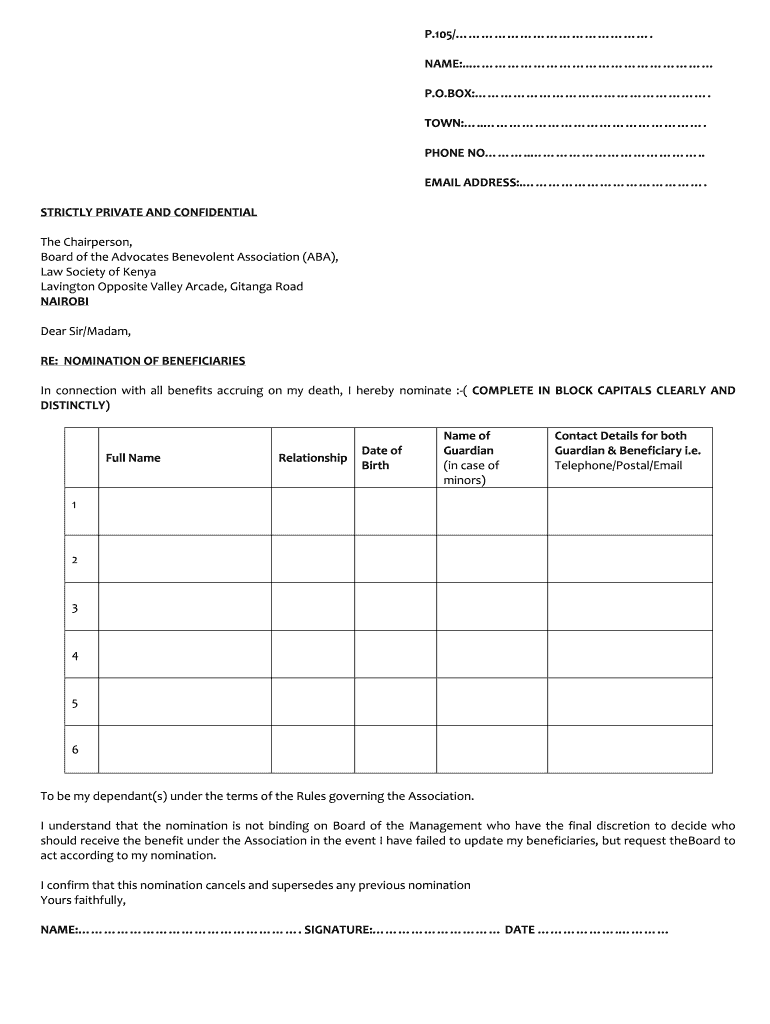 Next Of Kin Form Gp 25 Pdf Kenya 2020 2021 Fill And Sign Printable 