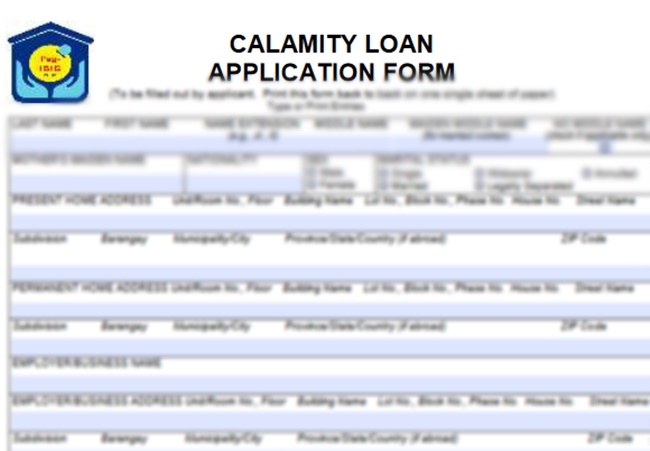 Pag IBIG Calamity Loan Application Form Download Money Sense