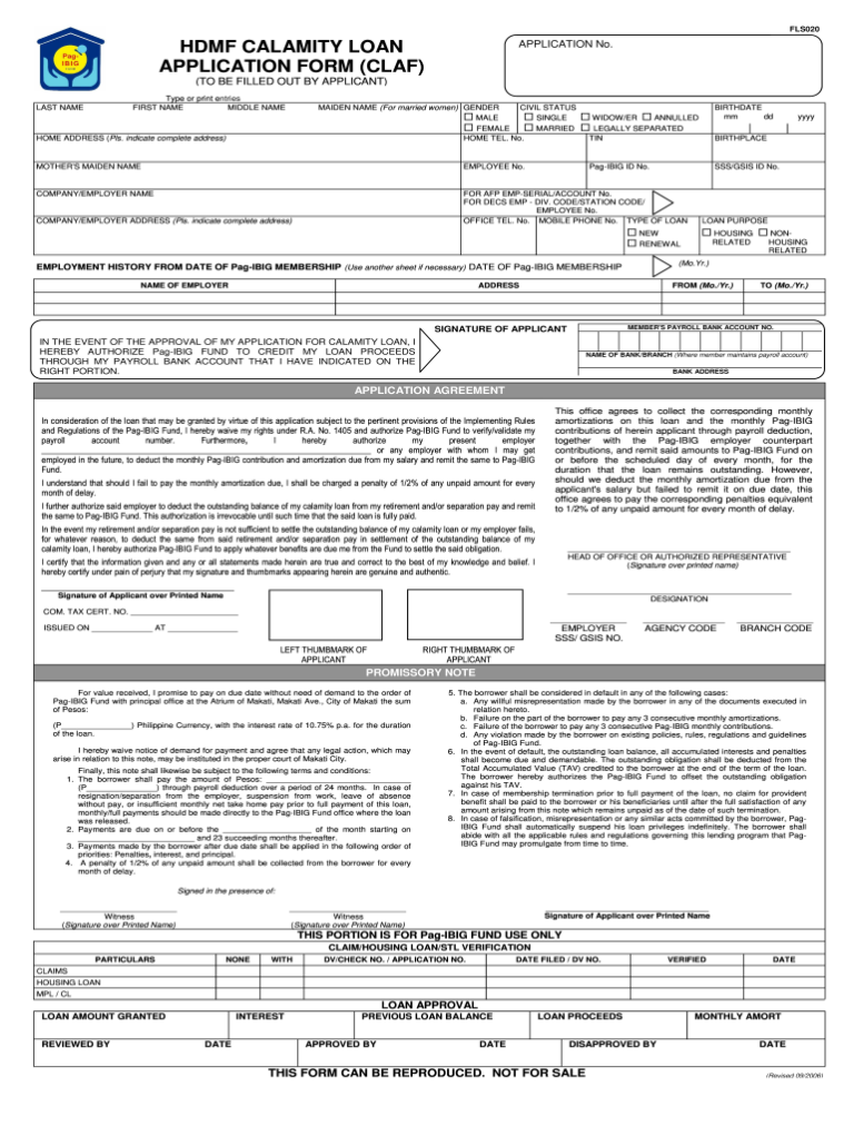 Pag Ibig Calamity Loan Form Fill Online Printable Fillable Blank 