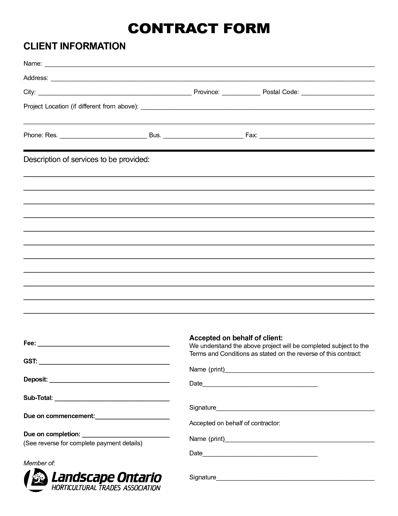 Printable Agreement Forms