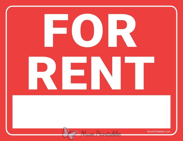 Printable For Rent Sign