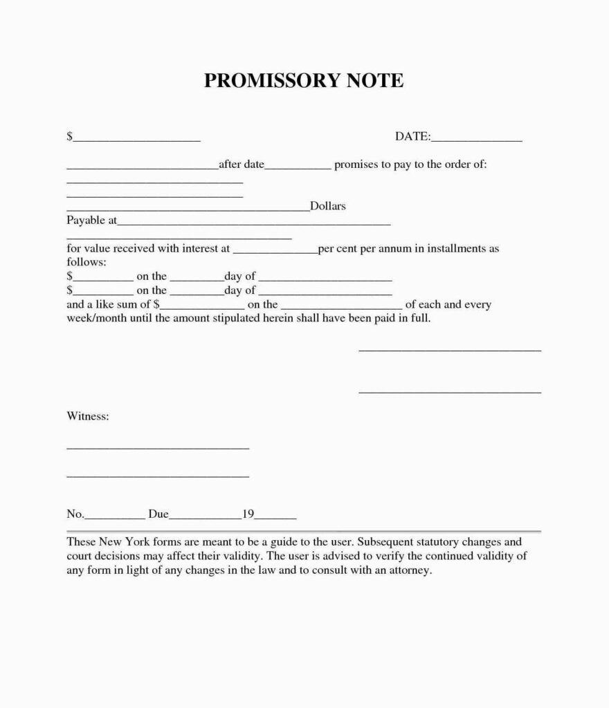 Printable Promissory Note Form Free