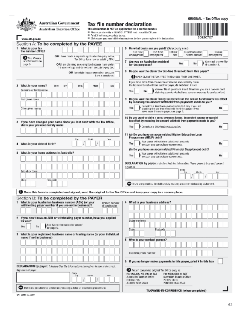 Printable Tax Declaration Form 2024