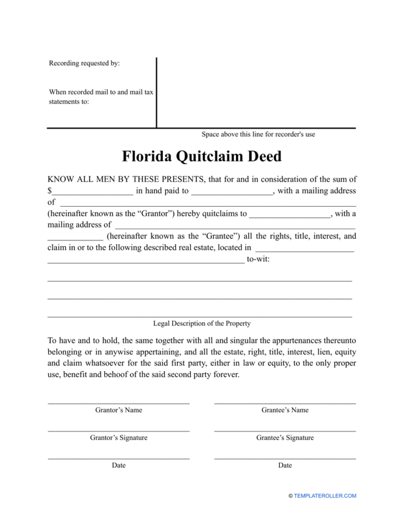 Quit Claim Deed Broward County Florida Pdf Thersa Shumate