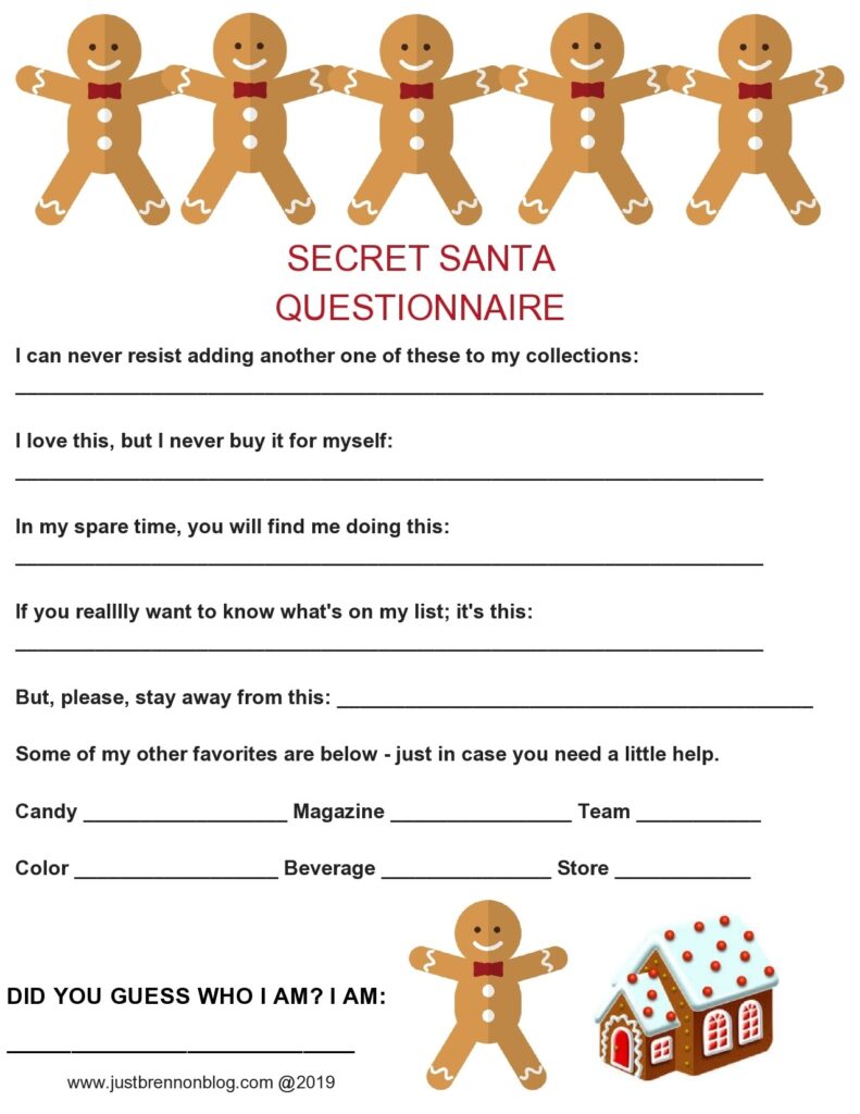 Secret Santa List Template