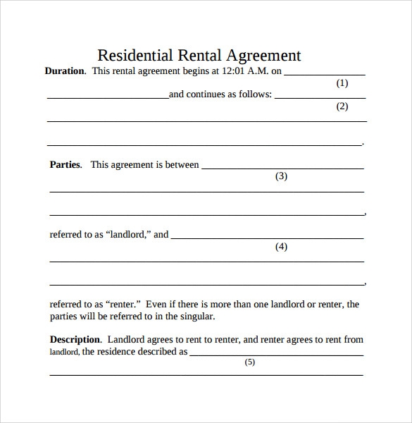 Simple Free Printable Rental Agreement