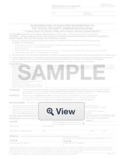 SSA 827 Form Create Download For Free FormSwift