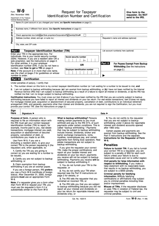 W 9 Fillable Form 2025 Bird Marlee