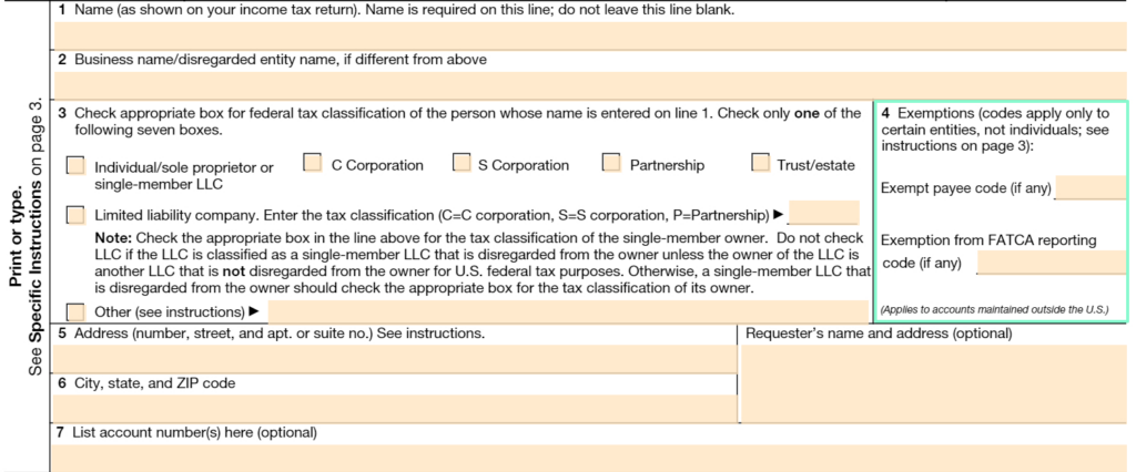 W 9 Form 2019 Printable